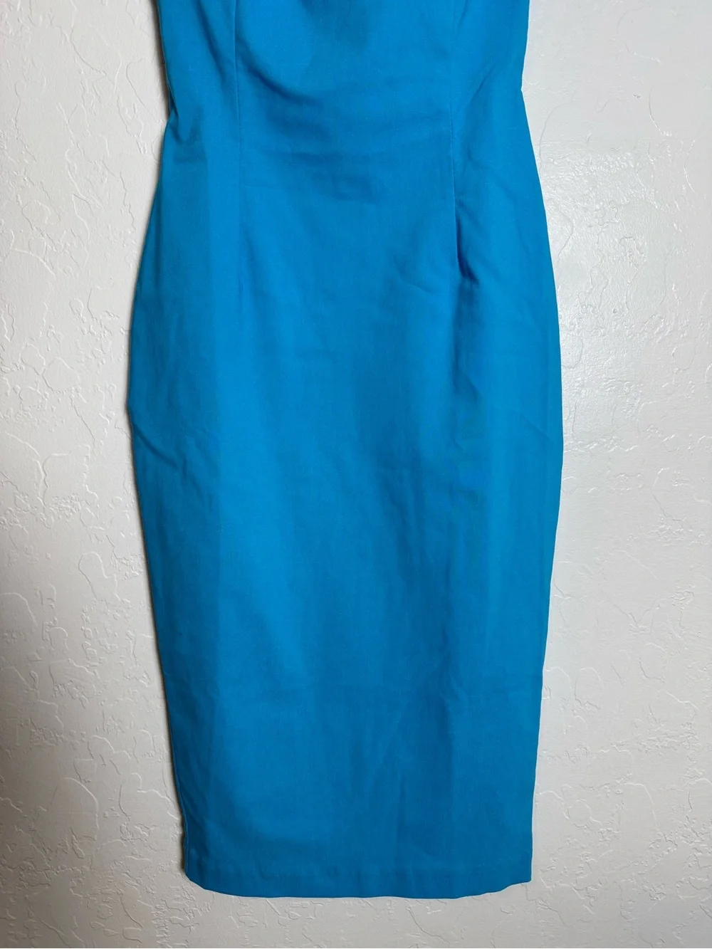 NWT Vesper Square Neck Bodycon Midi Dress Turquoise Blue US 4 - Picture 5 of 9